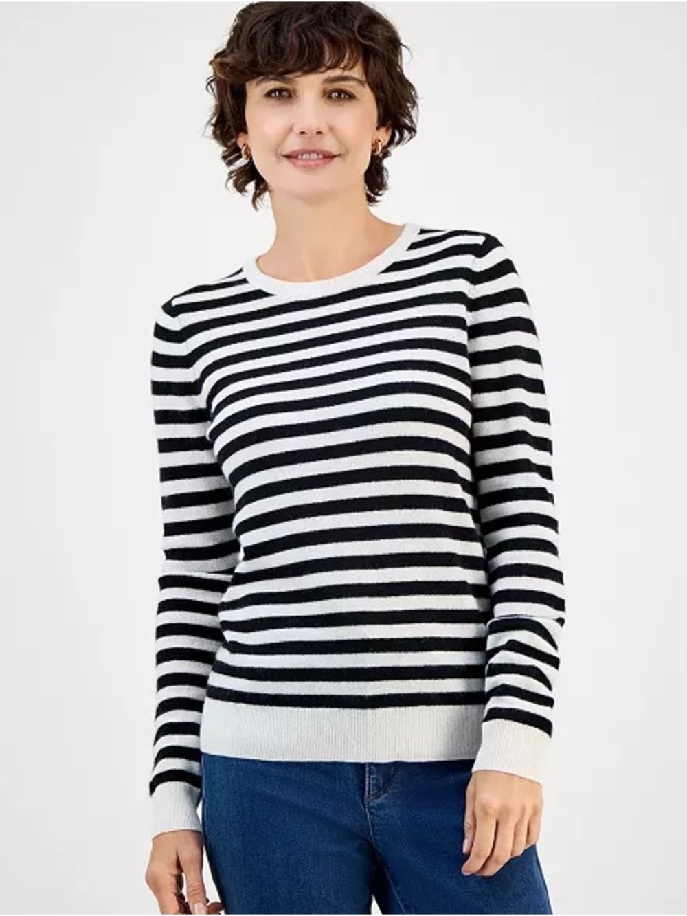 Charter Club 100% Striped Cashmere Sweater Size XL